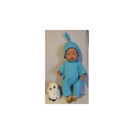 zomerslobpak mint met gele stippen baby born 43cm