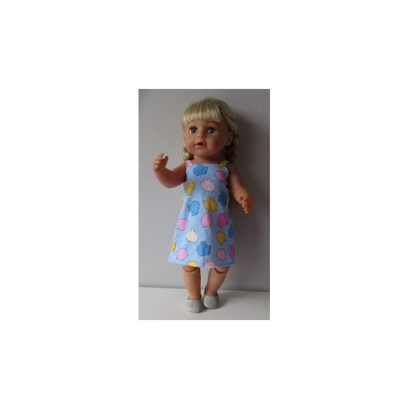 nachthemd blauw dieren baby born 43cm