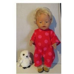 zomer slobpak rood polka dots roze baby born 43cm