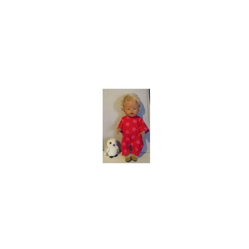 zomer slobpak rood polka dots roze baby born 43cm