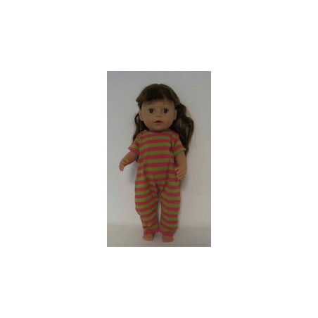 slobpak roze met groen gestreept baby born 43cm