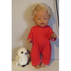 zomer slobpak rood met stippen baby born 43cm