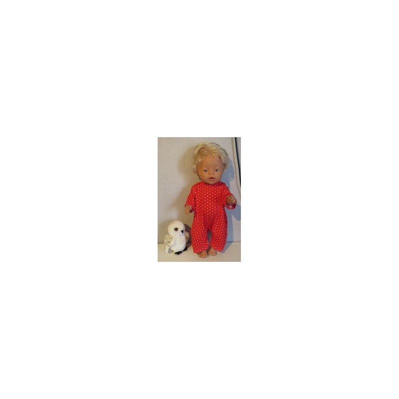 zomer slobpak rood met stippen baby born 43cm