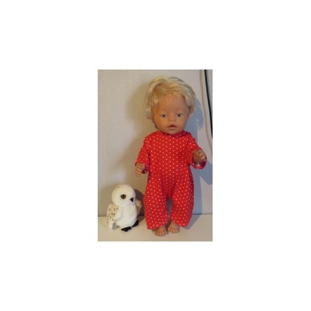 zomer slobpak rood met stippen baby born 43cm