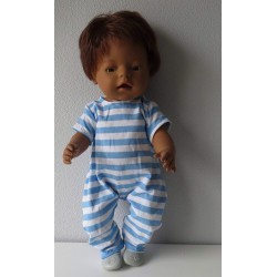 slobpak blauw gestreept  baby born 43cm