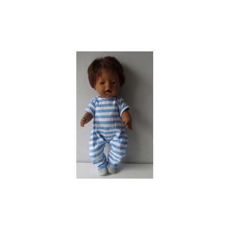 slobpak blauw gestreept  baby born 43cm