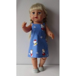 nachthemd hello kitty blauw stippen baby born 43cm