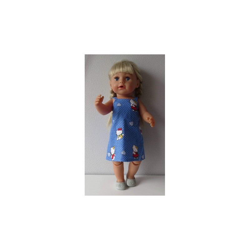 nachthemd hello kitty blauw stippen baby born 43cm