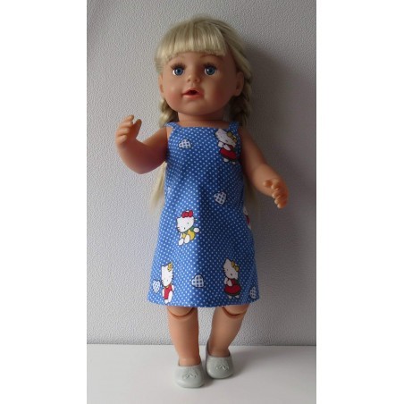 nachthemd hello kitty blauw stippen baby born 43cm