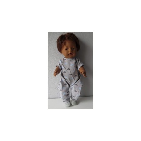 slobpak grijs wolken baby born 43cm