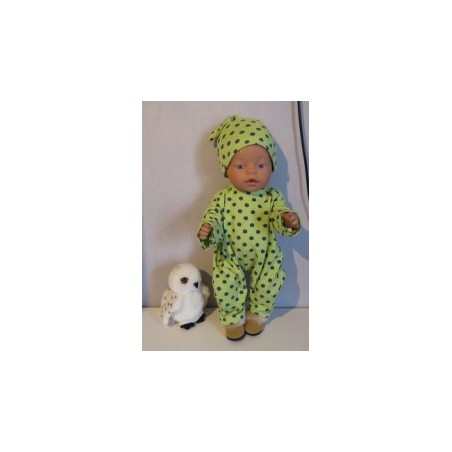 slobpak groen polka dots groen aby born 43cm