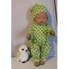 slobpak groen polka dots groen aby born 43cm