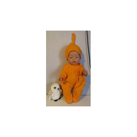 slobpak oranje stippen geel baby born 43cm