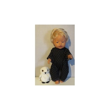 zomer slobpak zwart met stippen baby born 43cm