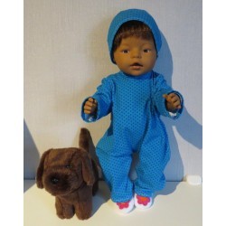 slobpak blauw met stippen baby born 43cm