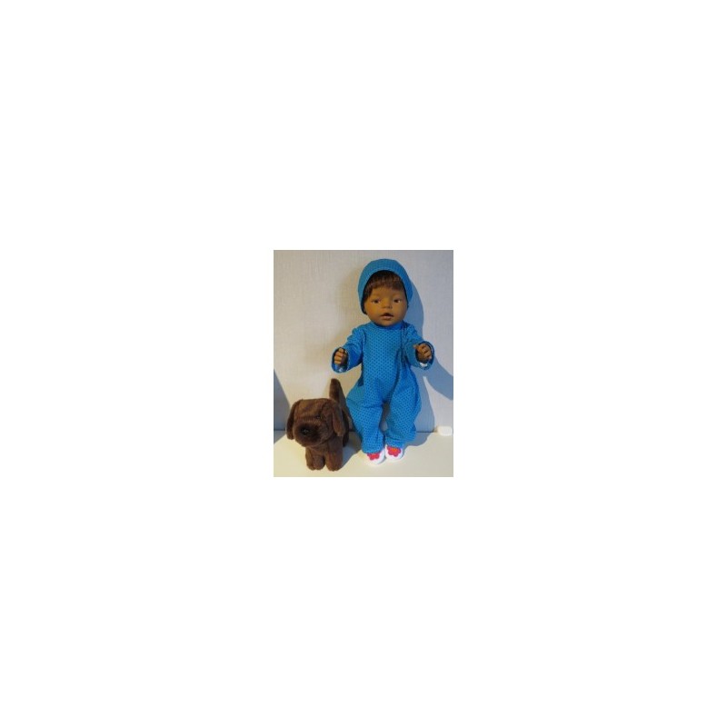slobpak blauw met stippen baby born 43cm