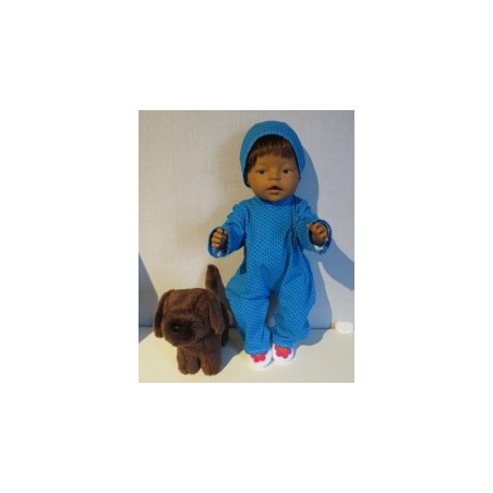 slobpak blauw met stippen baby born 43cm
