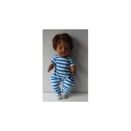 slobpak donker blauw gesteept baby born 43cm
