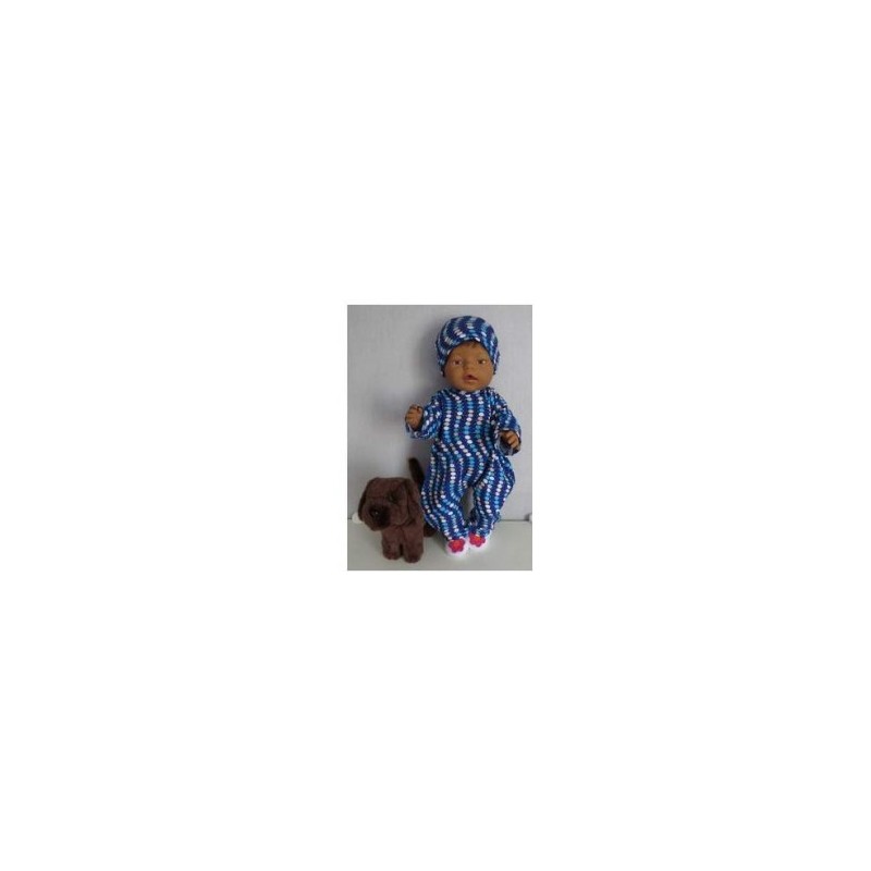 slobpak stippen blauw baby born 43cm