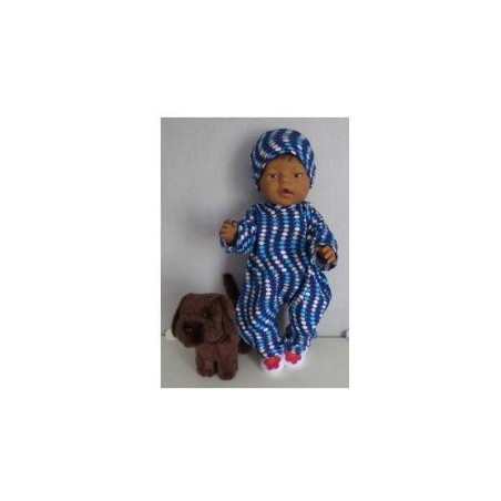slobpak stippen blauw baby born 43cm
