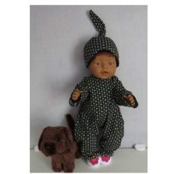 slobpak bruin stippen baby born 43cm