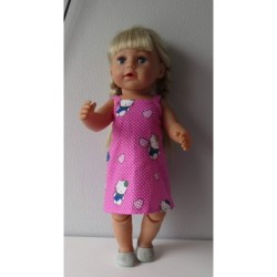 nachthemd hello kitty roze stippen baby born 43cm