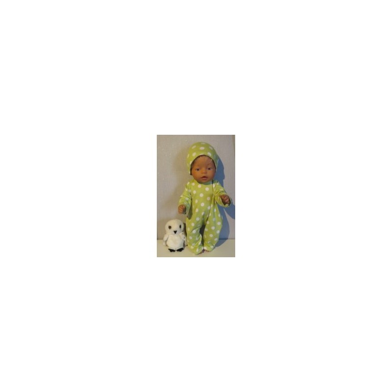 slobpak groen polka dots baby born 43cm