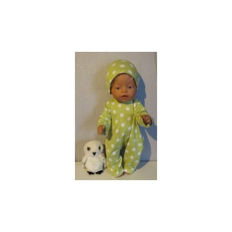 slobpak groen polka dots baby born 43cm