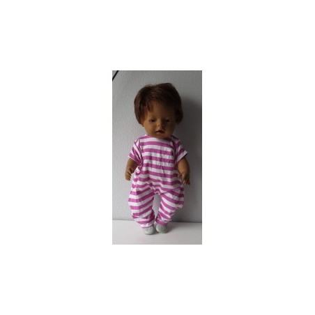 slobpak roze gestreept baby born 43cm