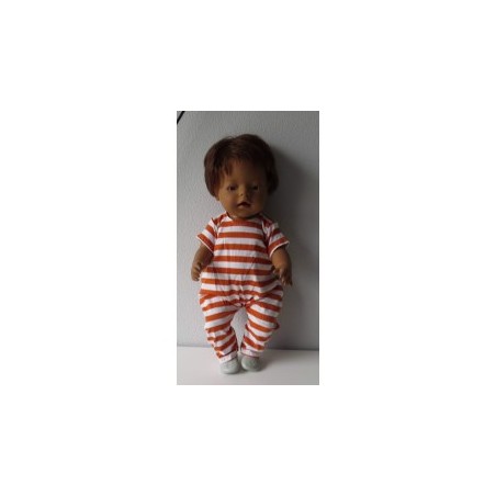 slobpak oranje gestreept baby born 43cm