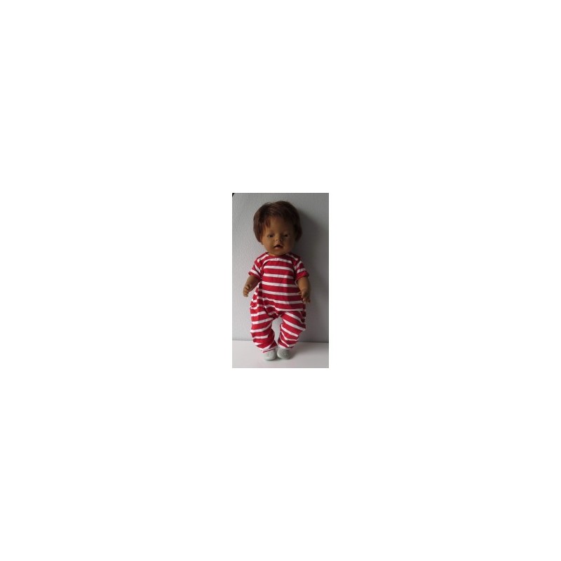 slobpak rood gestreept baby born 43cm