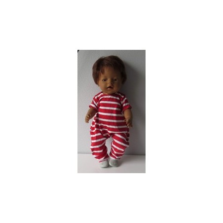slobpak rood gestreept baby born 43cm