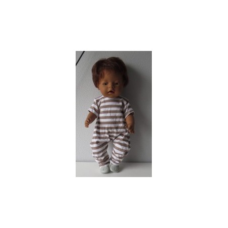 slobpak bruin gestreept baby born 43cm
