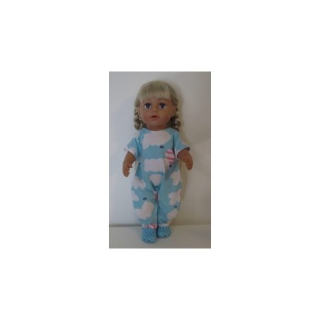 slobpak blauw wolken baby born 43cm
