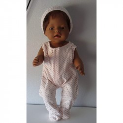 babypak roze met stippen baby born 43cm