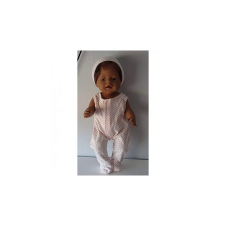babypak roze met stippen baby born 43cm