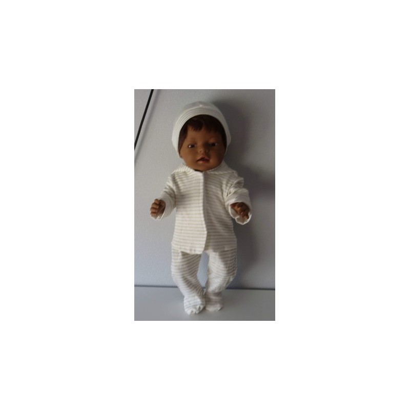 babypak set goud gestreept baby born 43cm