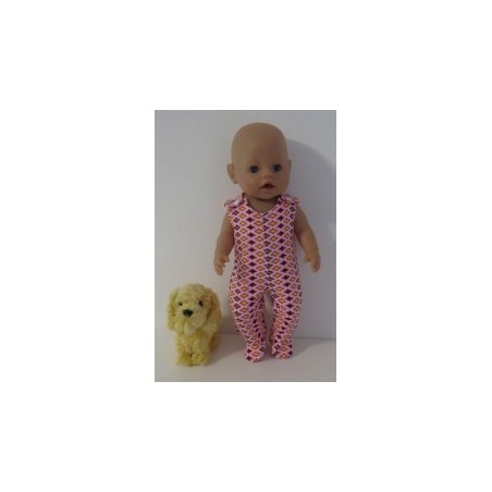babypak roze geruit baby born 43cm