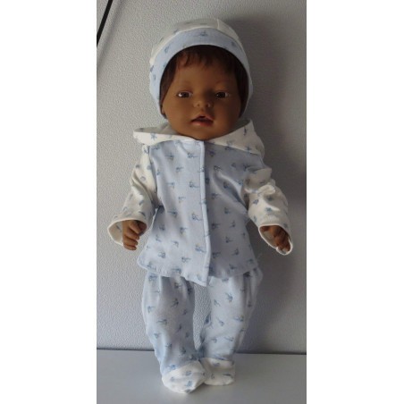 babypak set blauw wit zeedieren baby born 43cm