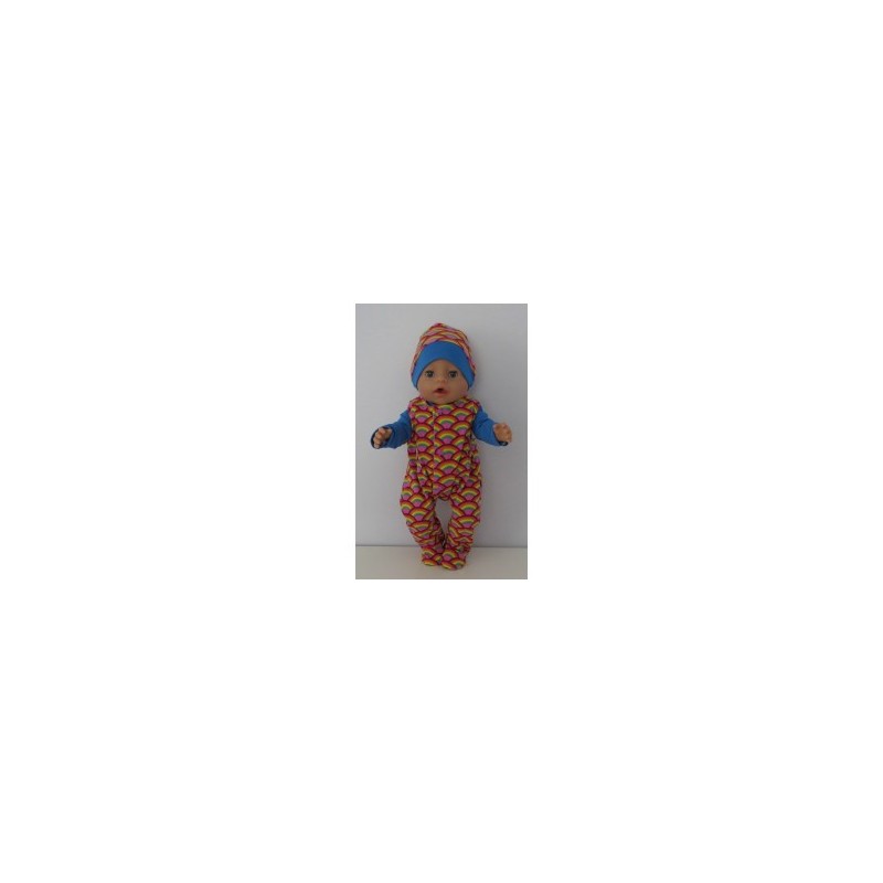babypak set regenbood  baby born 43cm