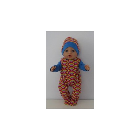 babypak set regenbood  baby born 43cm