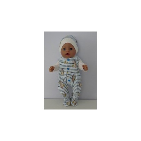 babypak set beren gestreept baby born 43cm