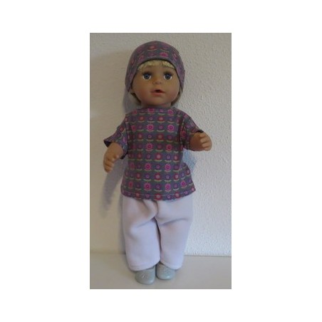 complete set lila met bloemen grijs baby born 43cm