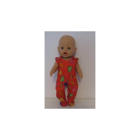 babypak rood kat baby born 43cm