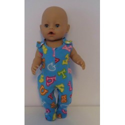 babypak blauw cijfers baby born 43cm