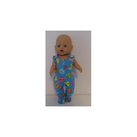 babypak blauw cijfers baby born 43cm