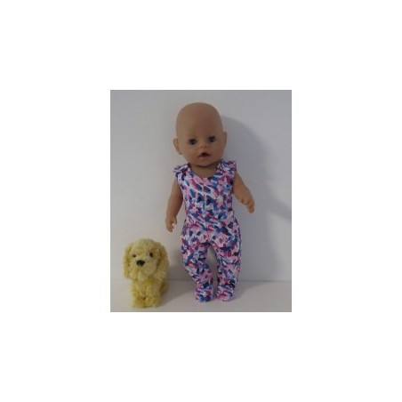 babypak roze met blauw baby born 43cm