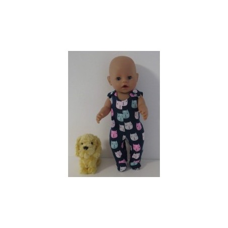 babypak blauw kat baby born 43cm