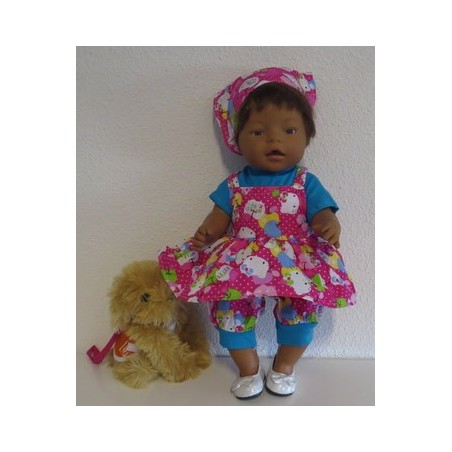 uitgebreide set hello kitty hard roze baby born 43cm