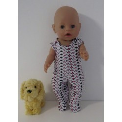 babypak grijs geruit baby born 43cm
